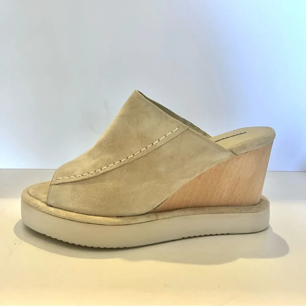 Free People Running In Wedges Suede‎ Platform Sandals in Cafe Tan NIB size 7.5